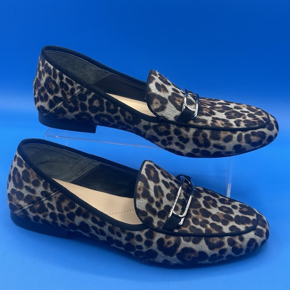 Alfani Goldii Soft-Back Loafers Calf Fur Leopard Print - Size 9